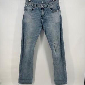 7 For All Mankind The Straight Mens Blue Jeans Medium Wash Size 33